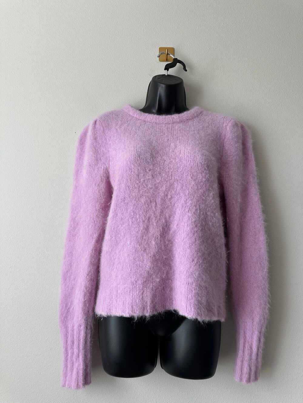 J.Crew Alpaca Merino Wool Sweater Lavender Purple Fuzzy Soft Knit Crewneck S